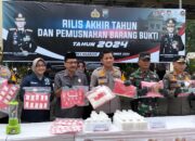 Polres Nganjuk Gelar Rilis Pemusnahan Narkoba, Knalpot Brong, dan Paparkan Kinerja Selama 2024