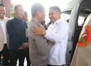 Kapolda Bersama Pangdam II/Sriwijaya dan Pj Gubernur Sumsel Jemput Menteri Koorlap di Bandara SMB II Palembang