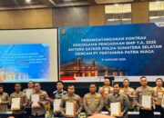 Kabiro Logistik Polda Sumsel dan PT Pertamina Patra Niaga Tandatangani Kontrak Kerjasama Pengadaan BMP