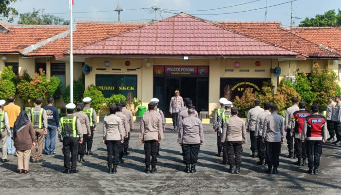 Polsek Porong Perkuat Pengamanan, Alarm Stelling dan Sispamkota Digelar Serentak