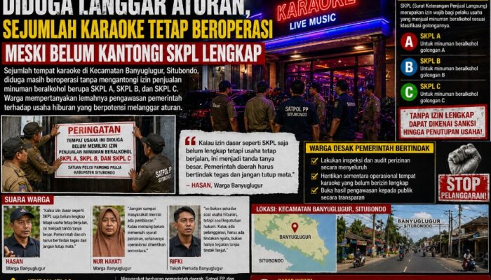 Diduga Langgar Aturan, Sejumlah Karaoke di Banyuglugur Tetap Beroperasi Meski Belum Kantongi SKPL Lengkap