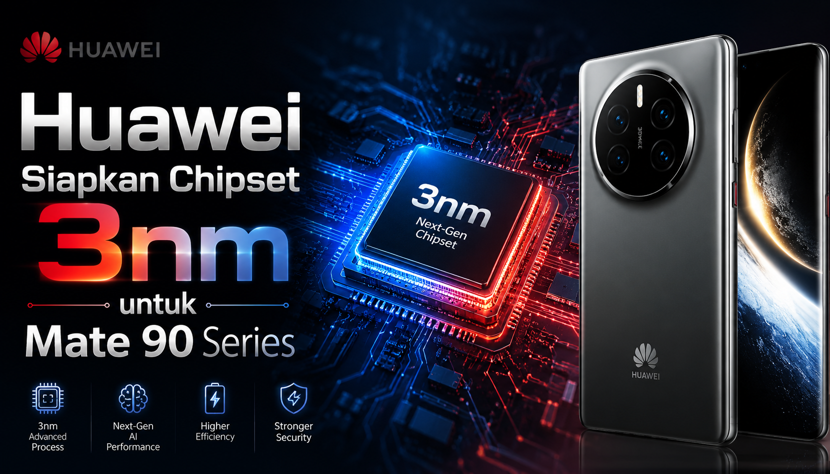 Huawei Siapkan Chipset 3nm untuk Mate 90 Series