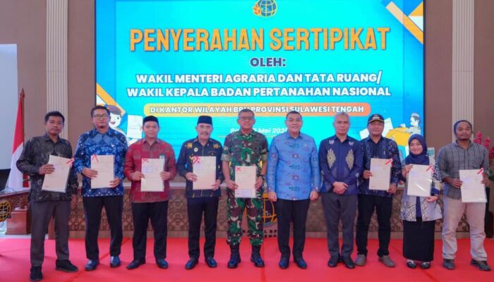 Wamen Ossy Sebut Hampir 50 Persen Tanah di Sulteng Sudah Bersertipikat, Tanda Daerah Terus Berkembang