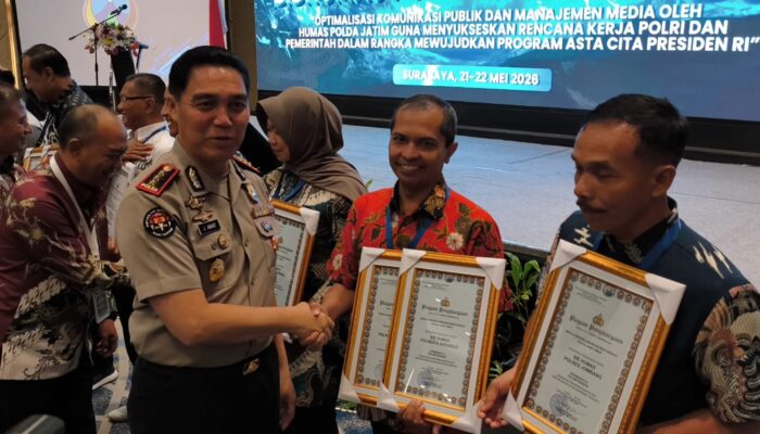 Humas Polresta Sidoarjo Borong Dua Penghargaan di Rakernis Bidhumas Polda Jawa Timur 2026