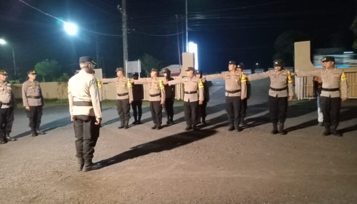 Kapolsek Porong Pimpin Pergeseran Pasukan Pengamanan Pilkades Wunut 2026