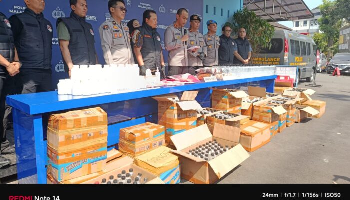 Polresta Malang Kota Sita 1.500 Botol Arak Ilegal, Pasokan Miras di Kota Malang Ditarget Terputus