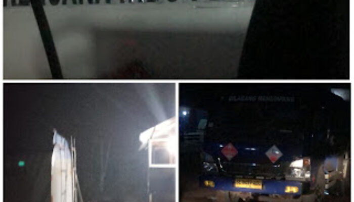 Diduga Isi Solar Ilegal, Mobil Tangki PT Kencana Indo Perkasa Terpantau di Gudang Mangunjaya Muba
