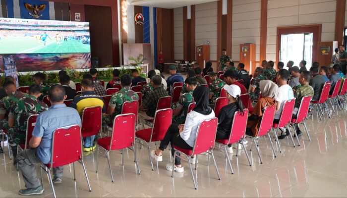 Nobar Piala Dunia 2026 Bergema di Makorem 071/Wijayakusuma, Pererat Kebersamaan Prajurit dan Masyarakat