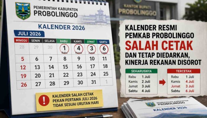 Kalender Resmi Pemkab Probolinggo Salah Cetak, Diduga Lolos QC dan Tetap Beredar, Rekanan Jadi Sorotan
