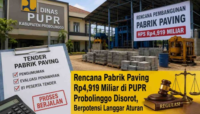 Rencana Pabrik Paving Rp4,919 Miliar di PUPR Kabupaten Probolinggo Disorot, Dinilai Berpotensi Menabrak Aturan