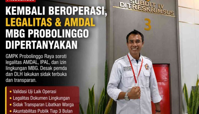 MBG Probolinggo Kembali Beroperasi, GMPK Soroti Legalitas AMDAL dan Pengelolaan Limbah