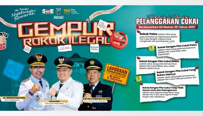Gempur Rokok Ilegal, Masyarakat Kabupaten Probolinggo Diajak Kenali Ciri-ciri dan Berani Melapor