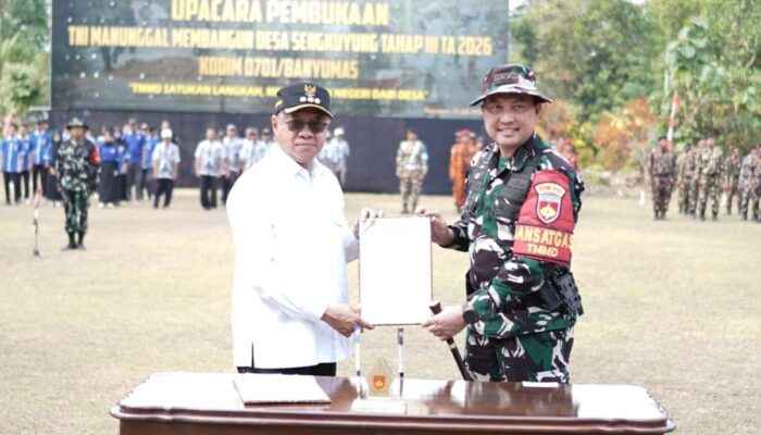 Bupati Banyumas Buka TMMD Semgkuyung Tahap III di Cirahab, Perkuat Insfratruktur dan Semangat Gotong Royong