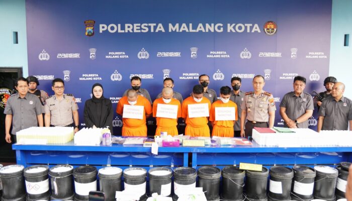 Produksi Kosmetik Ilegal Digerebek, Polresta Malang Kota Sita 1,4 Ton Base Cream