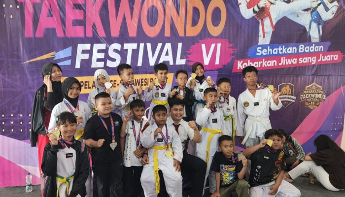 Dojang Gubernur Sulbar Raih Juara Umum II di Manakarra Taekwondo Festival VI 2026, Koleksi 21 Medali Emas