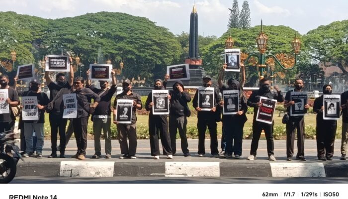 Ratusan Jurnalis Malang Raya Gelar Aksi Damai, Desak Presiden Prabowo Cabut Ucapan “Londo Ireng”