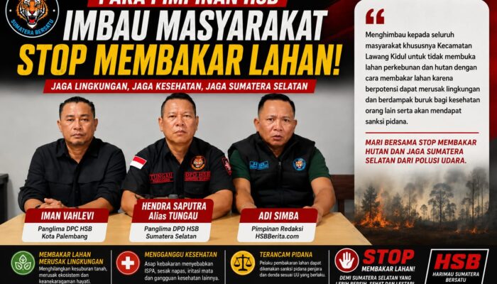 Bersama Wujudkan Sumsel Hijau, HSB Imbau Warga Stop Bakar Hutan dan Lahan
