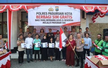 HUT ke-81 RI, Satlantas Polres Pasuruan Kota Bagikan SIM Gratis Lewat Program SAE