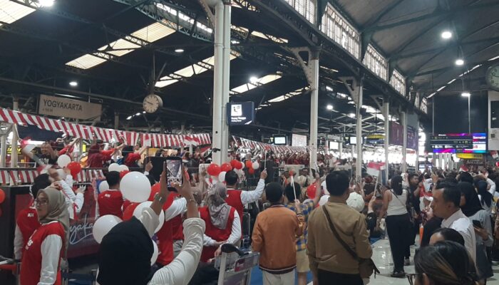 Stasiun “Tugu’ Yogyakarta Semarak, Penumpang Ikuti Peringatan Detik-detik Proklamasi