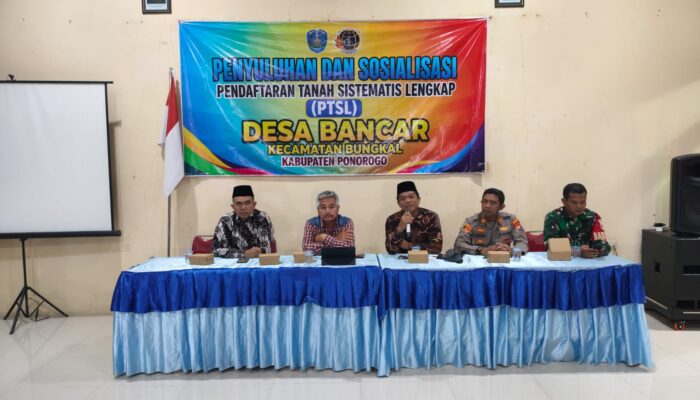 Kantor Pertanahan Ponorogo Gandeng Pemdes Bancar Gelar Sosialisasi PTSL TA 2026