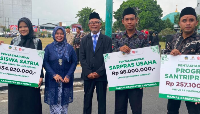 Baznas Banyumas Gelontorkan Rp879,92 Juta untuk 97 Mustahik di Momentum Kemerdekaan