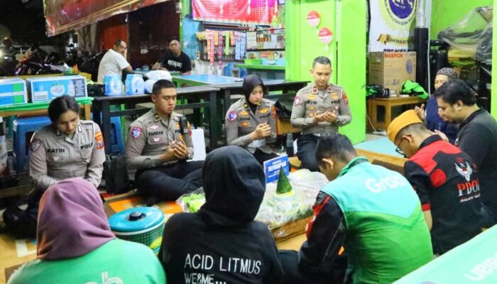 HUT Lalu Lintas Bhayangkara ke-71, Satlantas Polresta Malang Kota Doa Bersama Driver Ojol