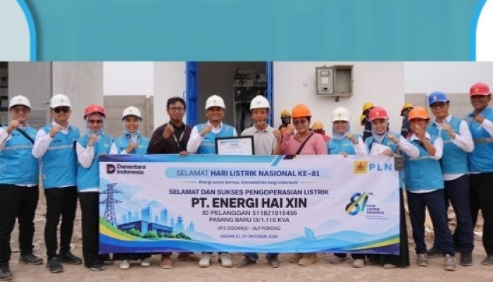 PLN UP3 Sidoarjo Nyalakan Listrik 1.110 kVA untuk PT Energi Hai Xin, Dukung Pertumbuhan Industri